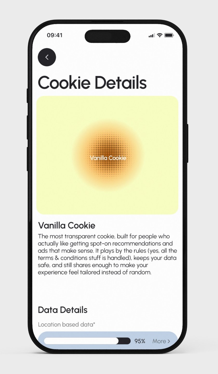 Personal redesign of the Cookie Details screen for the Vanilla Cookie