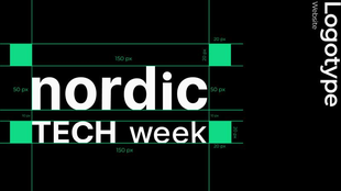 Nordic Tech Week logotype grid showing spacing and proportions