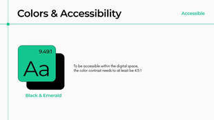 Colour accessibility: Black on Emerald contrast ratio of 9.49 to 1, meeting the 4.5 to 1 minimum